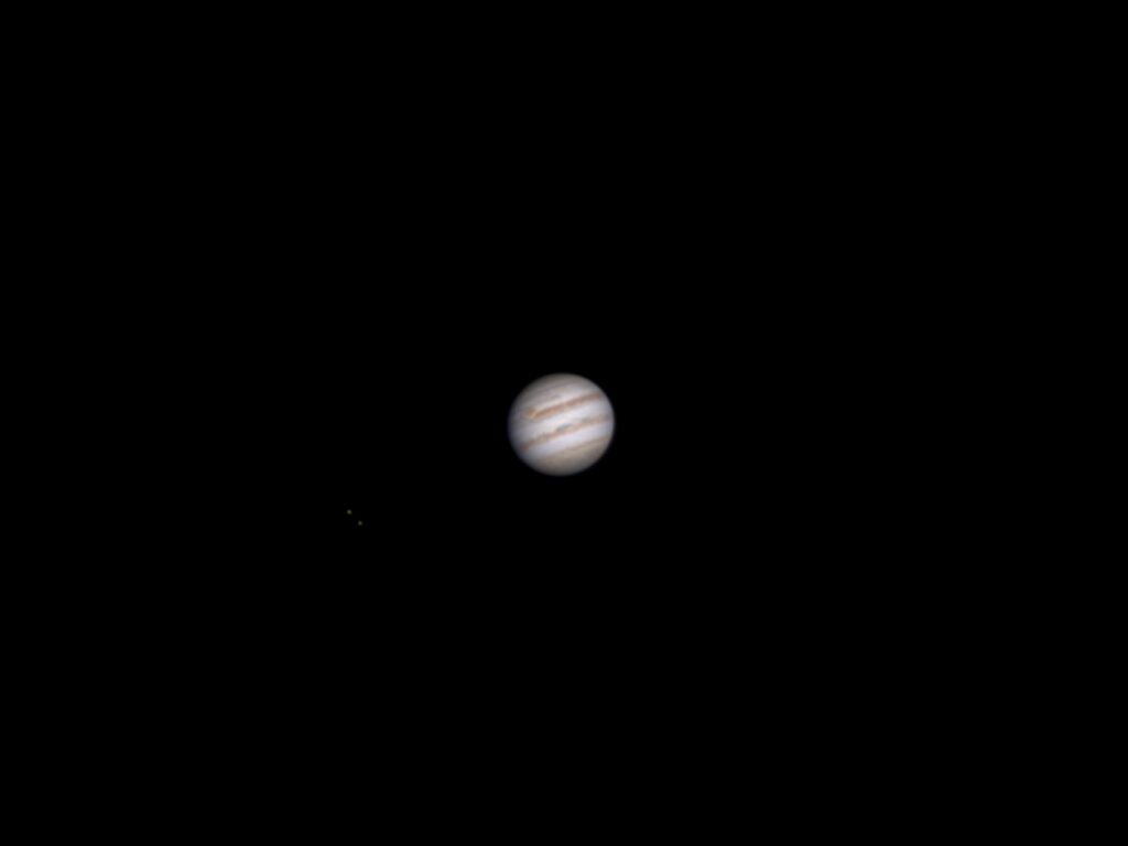 Jupiter imaged using a ZWO ASI planetary camera at primary focus of Meade 8" SCT